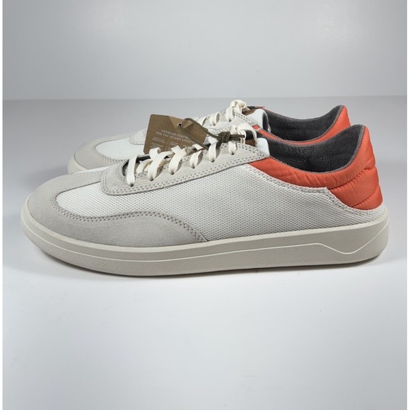 OLUKAI Punini Sneakers Shoes White Molten Orange Men's 11 *NEW* 10514-189U $140 - Picture 3 of 9